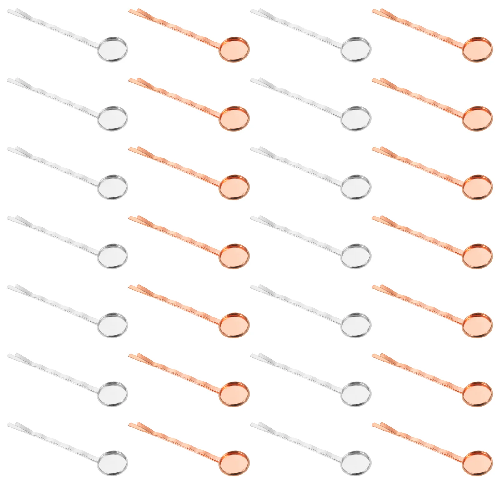 

40Pcs DIY Hairpin Making Part 12mm Inner Diameter Metal Hair Clips Claw Blank Hair Accessories for Women Creative DIY Projects