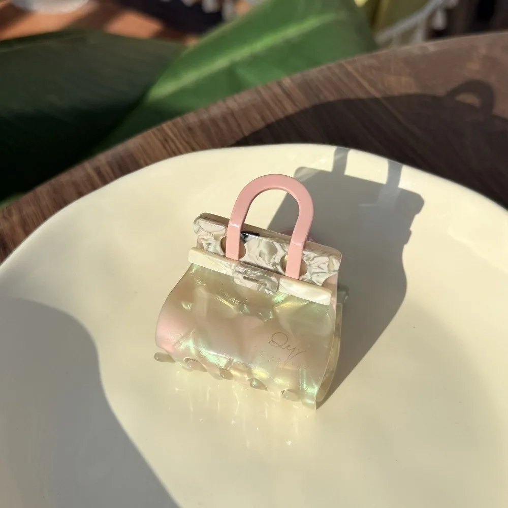 

Fashion Elegant Handbag Shaped Shark Clip Korean Style Creative Square Hair Claw Letter Hairgrips Acetic Acid Hair Claw Friends