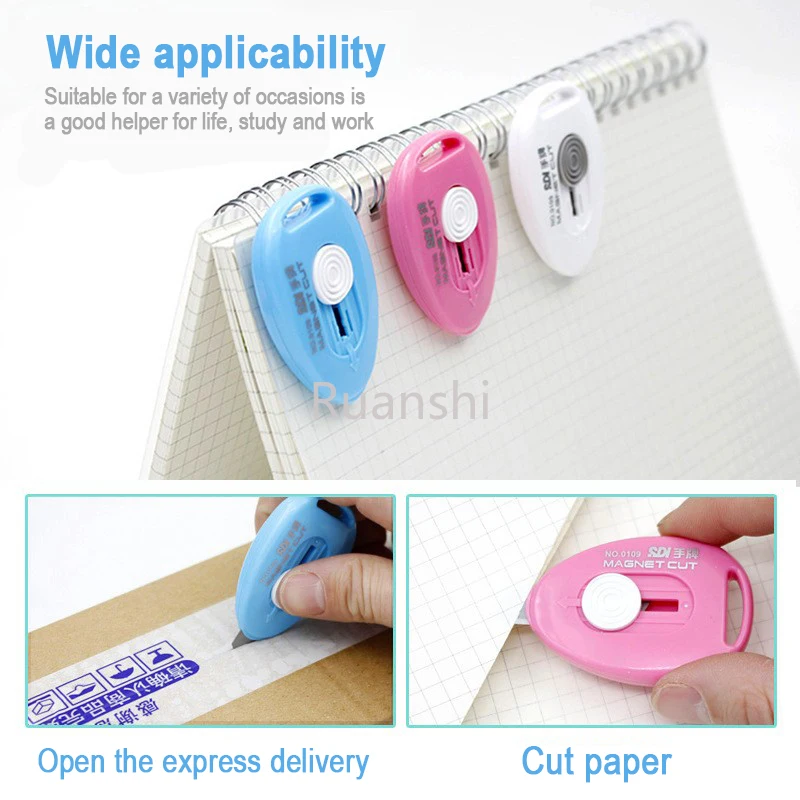 SDI-Mini couteau à stylo utilitaire, lumière magnétique, portable, coupe à la main, déballage express, boîte Kawaii, 0109C