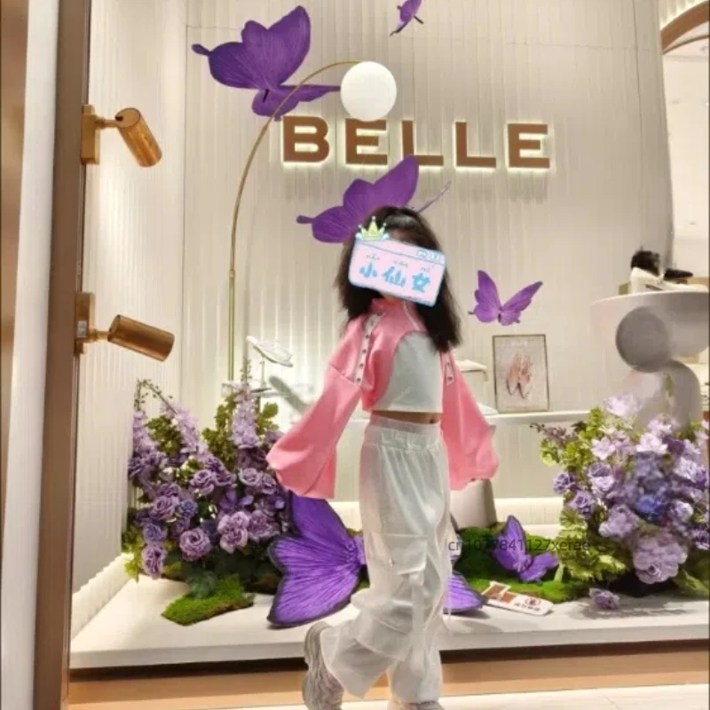 Baile callejero para niños, hip-hop, ropa de moda, ropa de actuación de baile de Jazz para niñas, conjunto completo de pasarela modelo de moda