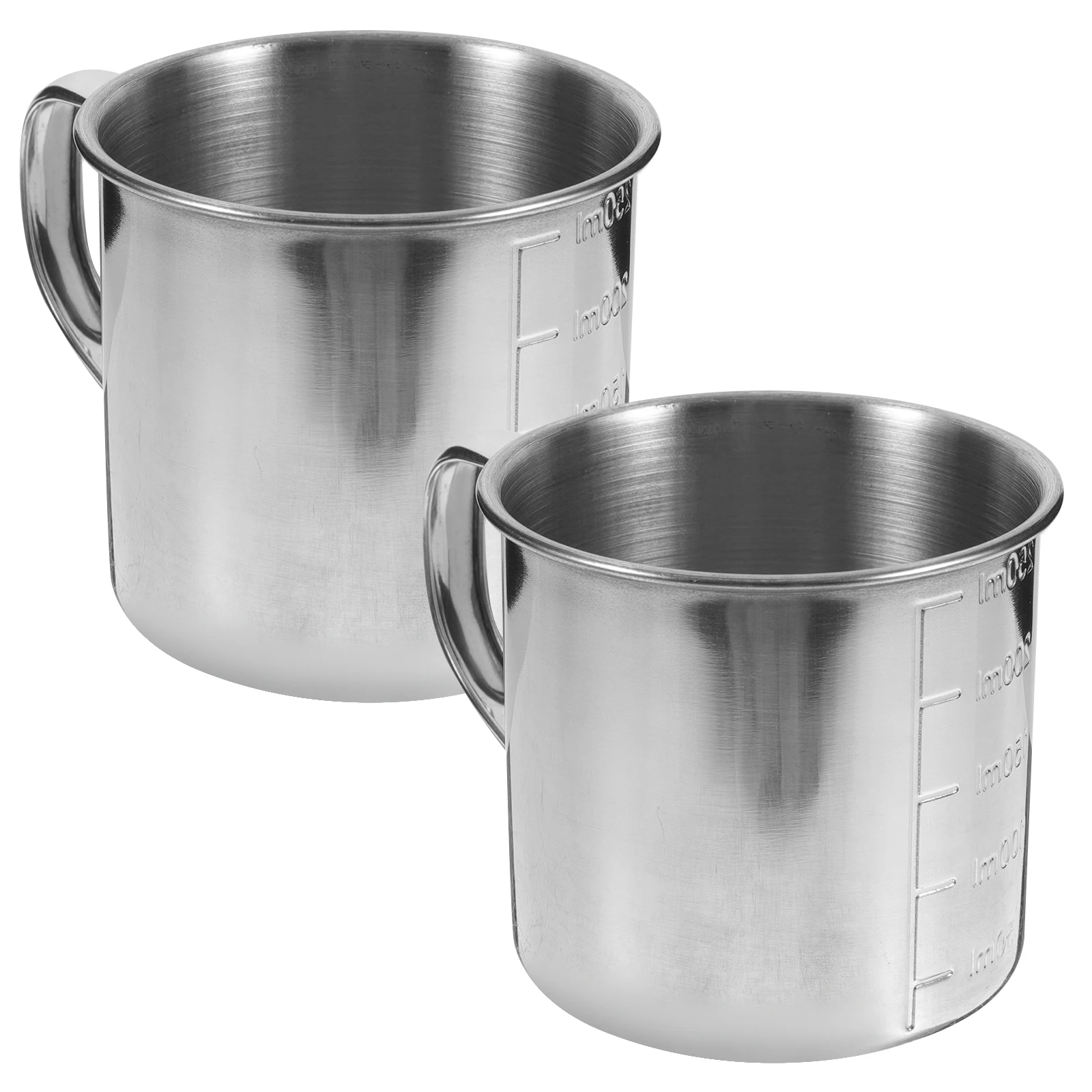 

2Pcs Measuring Cups Stainless Steel Dry Cups Metal Measure Kitchen Tools Rice Container Baking Accessories Precise Scale Easy