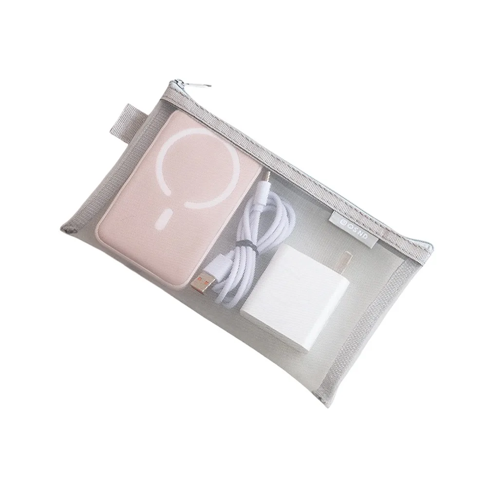 Nylon Transparent Storage Bag Breathable Lightweight Mesh Storage Pouch Square Mini Zipper Coin Purse Travel Storage