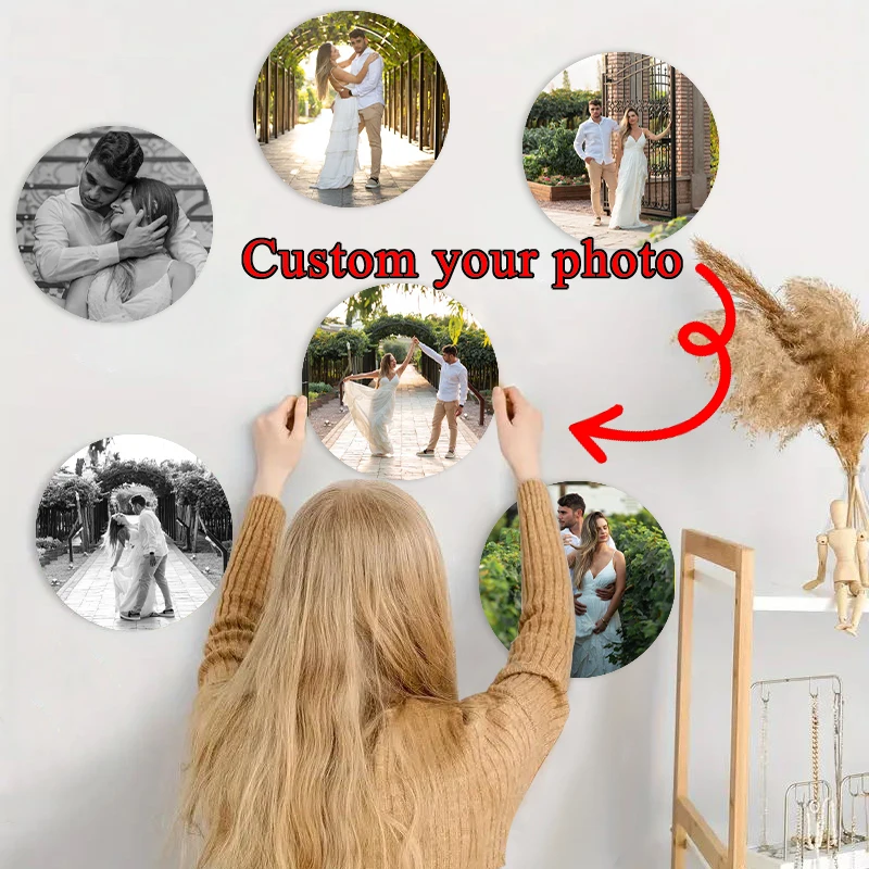 

4pcs Customized Photo Circular PVC Board Home Decoration Souvenirs UV Printing Anti Fading Photos