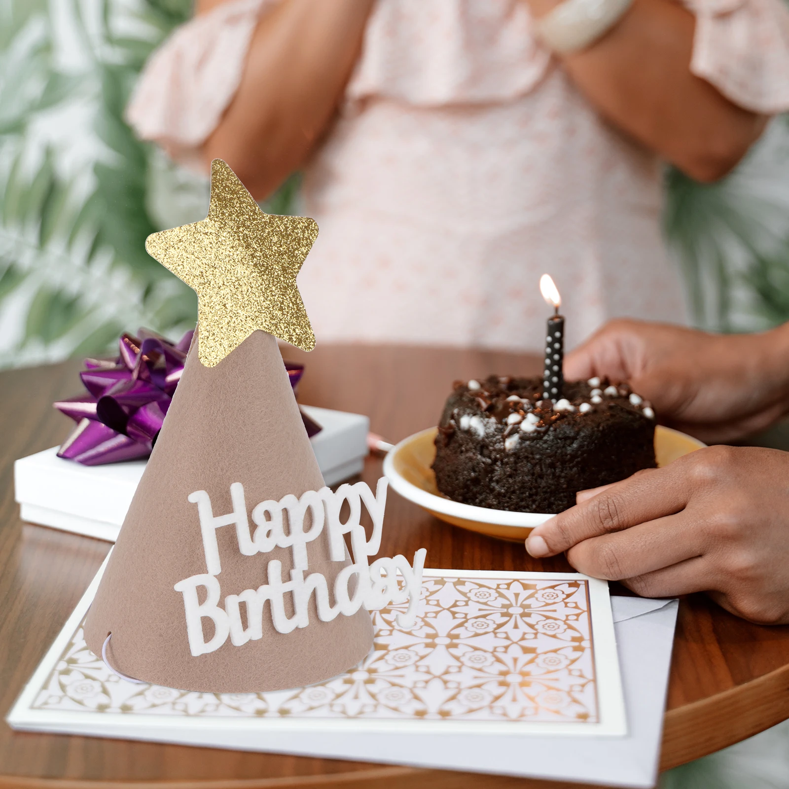 

1pc Birthday Hat Kids Felt Star Design Party Accessory Photo Props Costume Headdress Liven Up Party Atmosphere Gift Idea