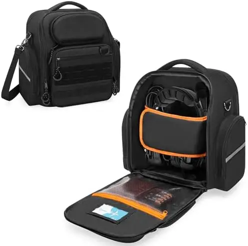 

Damero Pilot Headset Bag - Black, Patent Design for Aviation Gear, iPad & Kneeboard - Flight Accessory