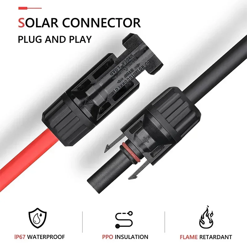 

20/40/100/200 PCS Solar Plug DC 1000V 30A Connector Kit For Photovoltaic PV/MC Cables 2.5/4/6mm² Plug For Solar Panel Components