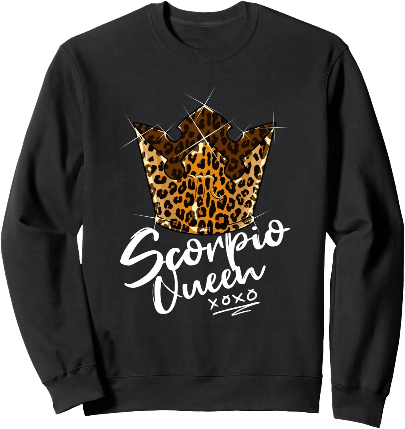 

Leopard Scorpio Queen Zodiac Sign with Leopard Pattern Crown Sweatshirt