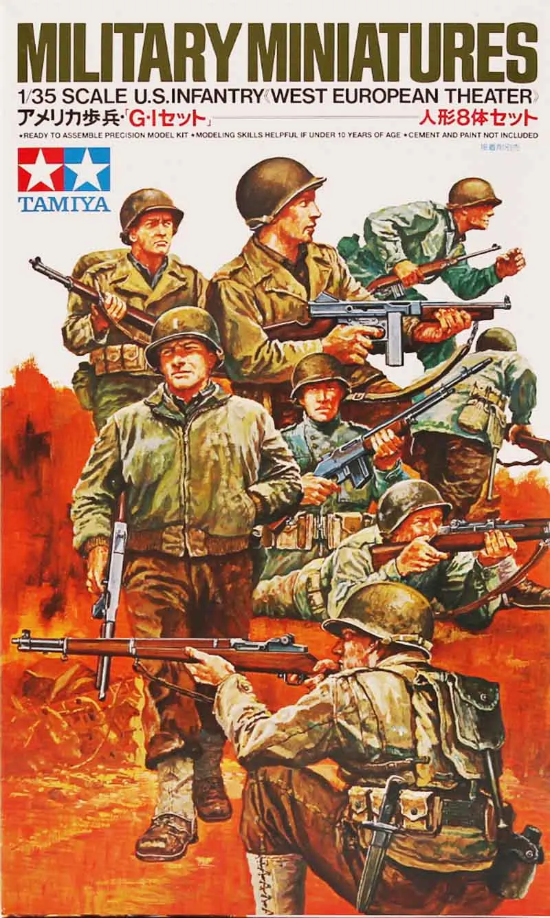 

Tamiya plastic assembled model 1/35 scale military US Army infantry group Western European battlefield model kit 35048