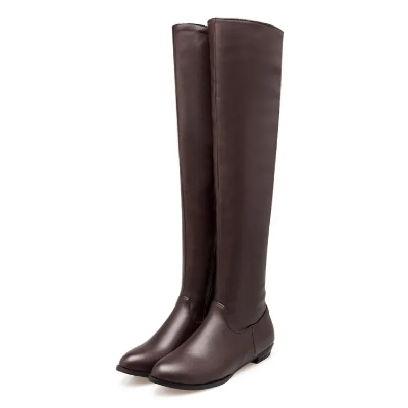 Leisure Flat Bottom Over Knee Boots 44 45 46 47 48 Over Knee High Women Thin Leg Boots Thigh High Shoes Woman