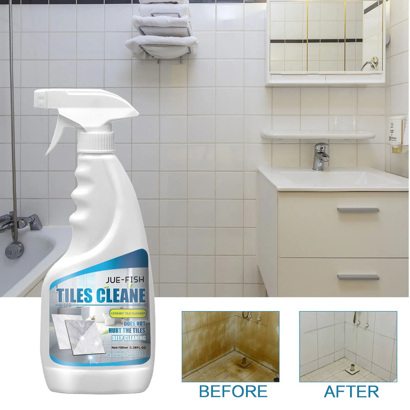 Ceramic Tile Clean Agent Washing Toilet Floor Dirt Kitchen Oil Stain Removal Fast Decontamination Ceramic Tile Polishing Spray