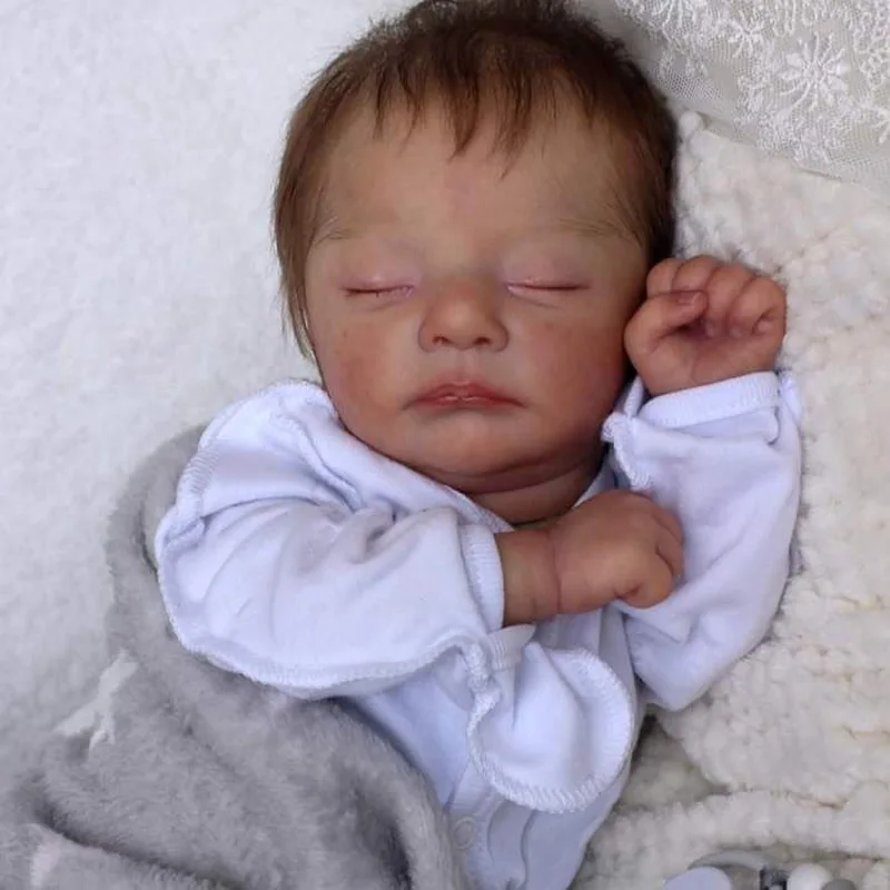 19inch Newborn Baby Reborn Doll Sleeping Baby Kai Lifelike Soft Touch with Hand-root Hair Doll Drop Shipping