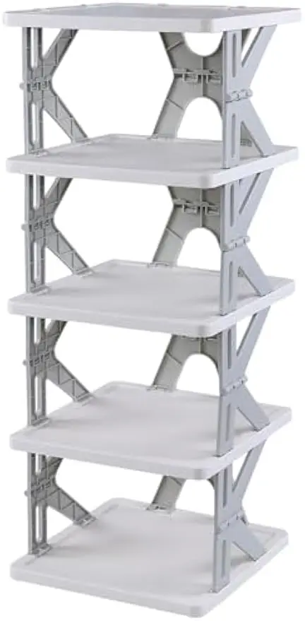 

5-слойная пластиковая складная башня для обуви, угловая башня для хранения обуви, вход, шкаф