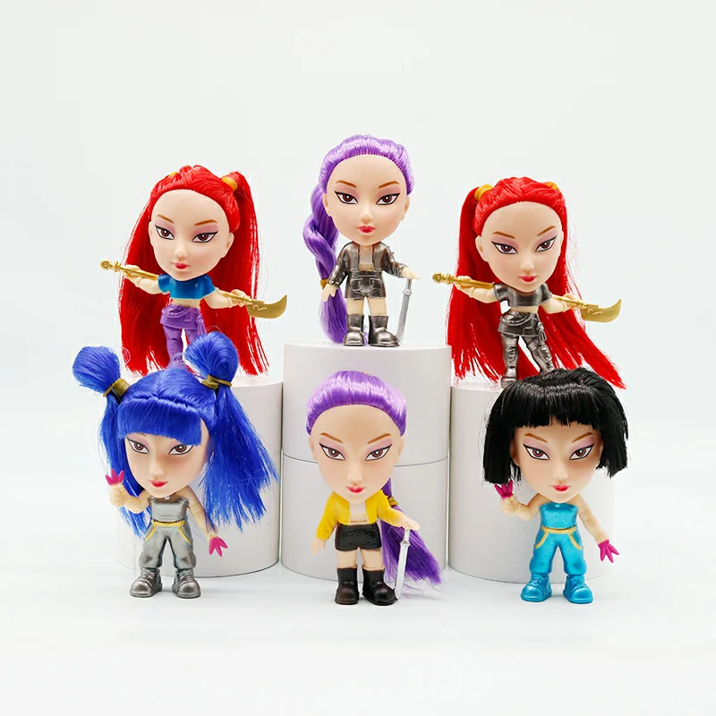 Nuevo 6 uds figura de cazadores de demonios de Anime Rumis Miras Zoeys tigre juguete decoración de escritorio estatuas ornamento regalo de cumpleaños para chico