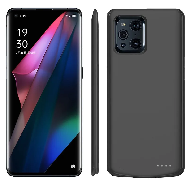 OPPO Find X3 Pro Neo用10000mAhバッテリーチャージャーケース、Find X3用スリム耐衝撃外部バッテリー充電カバー