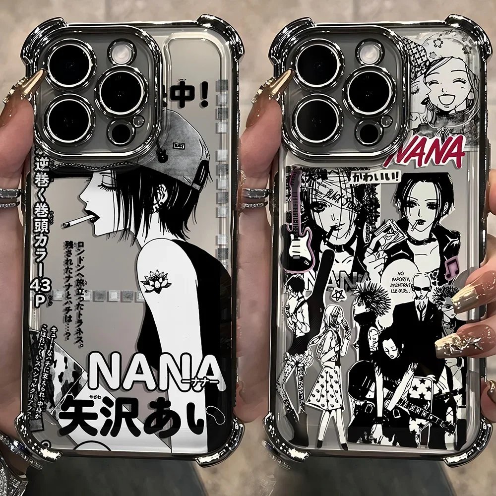 Anime Cool Nana Osaki Line Plating Case For Infinix Hot 40i 30 30i 9 Play Smart 8 7 Note 40 Spark Go Y2K Anti Fall Airbag Cover