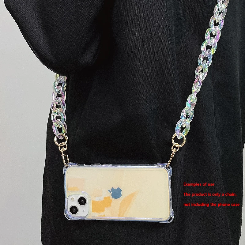 New Woman Bag Accessory Parts Neon Chain Candy Crossbody Resin Luxury Strap Women Phone Hanging Chains Acrylic Shoulder Chain