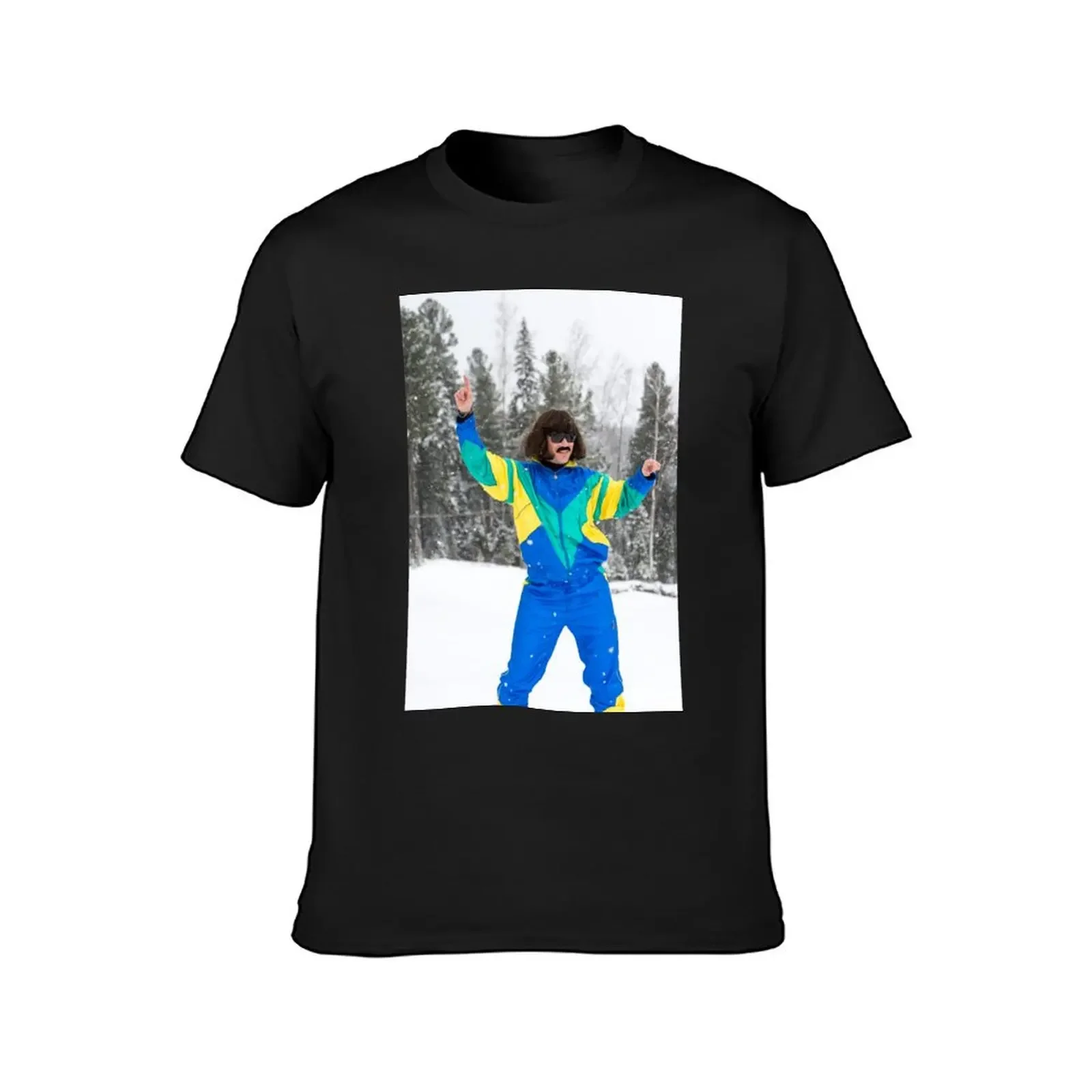 Vintage photo of young man snowboarder T-Shirt plain street wear Men's t-shirts