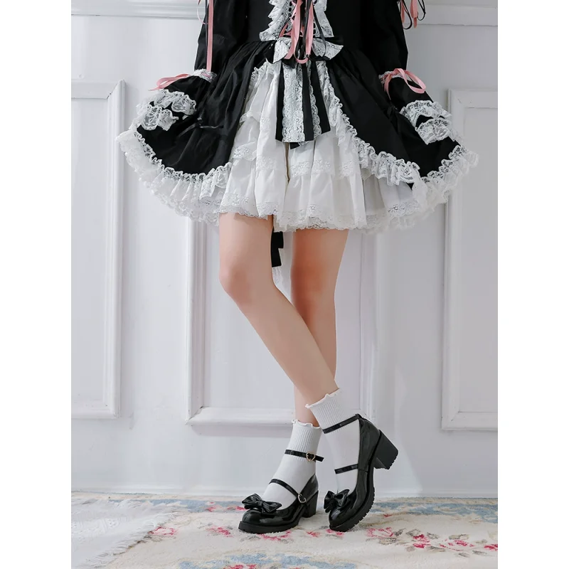 Scarpe singole da donna originali Lolita Lolita stile college giapponese tacco grosso grandi scarpe Mary Jane per ragazze Tea Party Single Sho