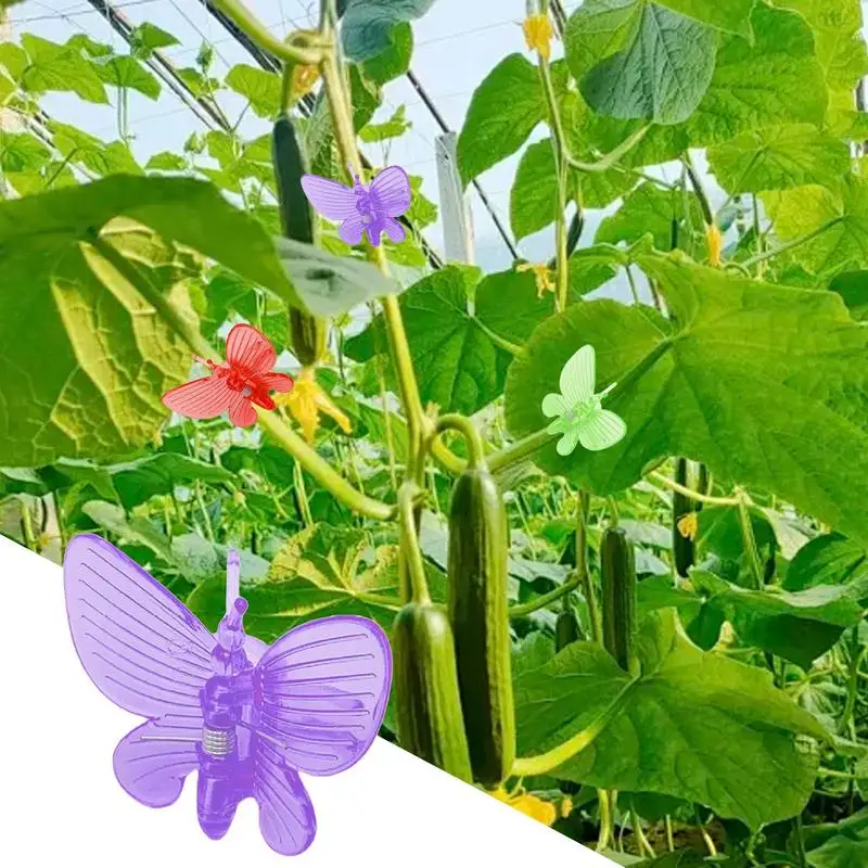 Orchid Clips Butterfly Reusable Garden Clips Flower Vine Clips 50X Flower Vine Clips For Supporting Stems Vines Stalks Climbing