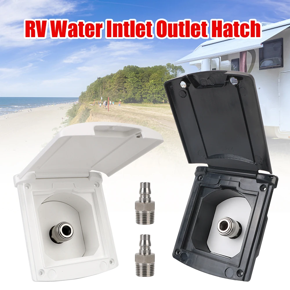 

White Caravan Accessories RV Accessories Gravity Fresh Water Fill Hatch Inlet Filter Lockable For RV Boat Camper Trailer