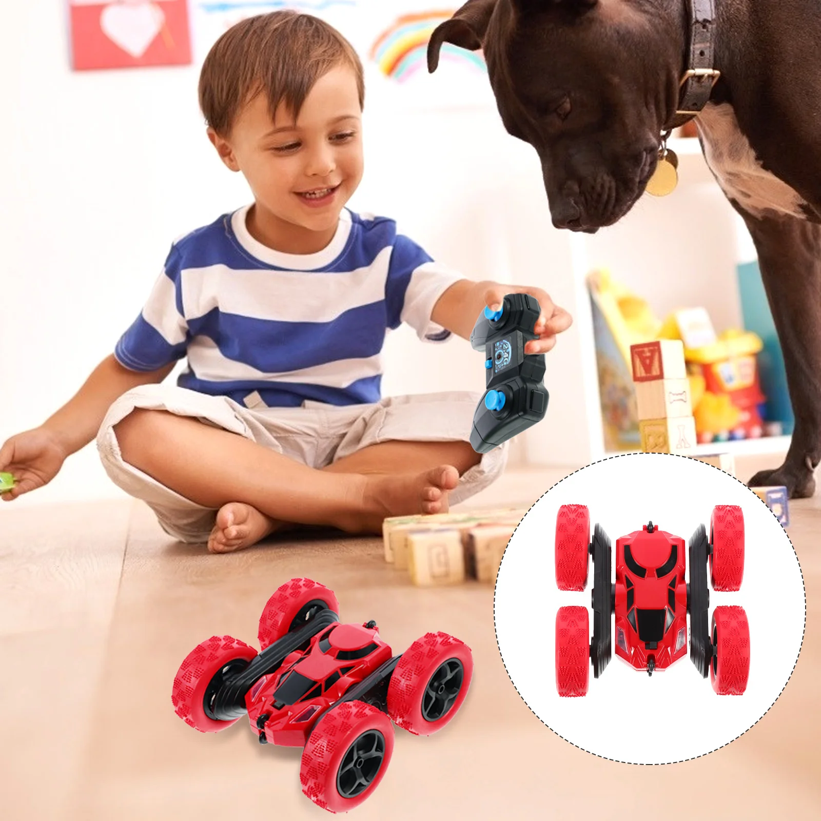 Double-Sided Stunt Car 360° Flips Rotating Off- Vehicle For Kids Electric Car Strong Grip Tires Outdoor Indoor