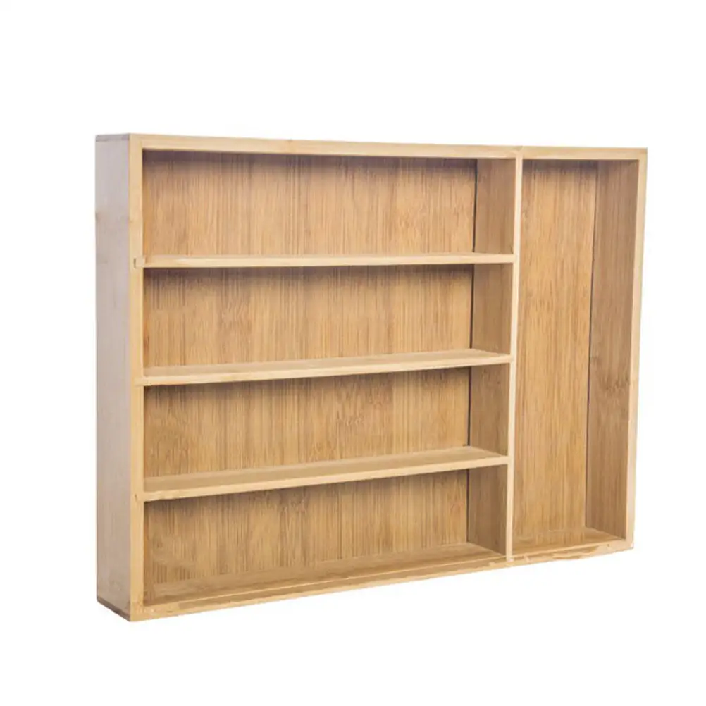 

Шкатулка для украшений в ретро-стиле из бамбука, органайзер с несколькими отделениями, элегантный настольный контейнер для хранения ожерелий и браслетов, 1 шт.