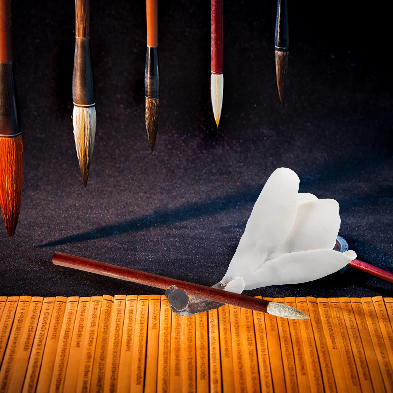 

Magnolia Brush Holder Calligraphy Pen Plum Bossom Decorative Resin Chinese Workmanship