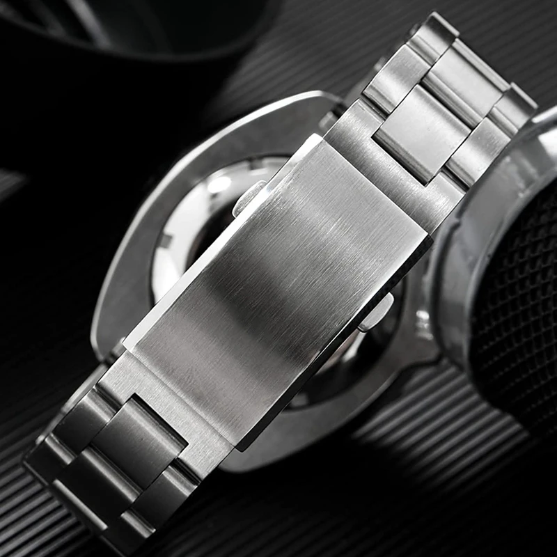Watch Buckle Fold Safety Clasp, Milled Clasp Replacement Stainless Steel Watchband Clasp 18Mm view 4