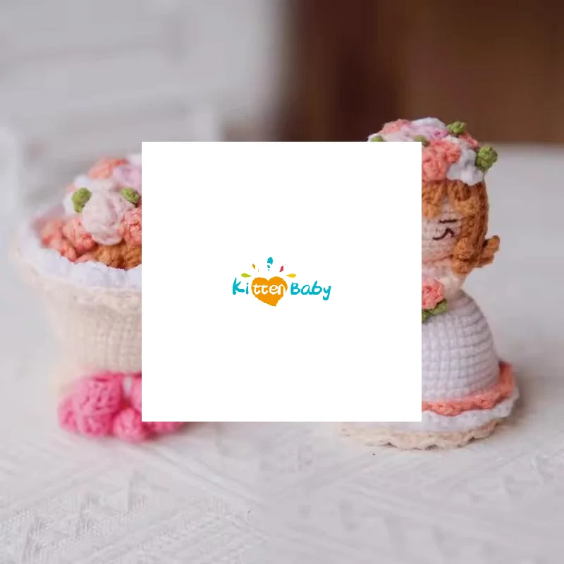 Handmade Crochet Cross-Dressing Bride Doll Finished Knitted Hand Bouquet Crochet Knitted Doll Table Decor Wedding Companion Gift