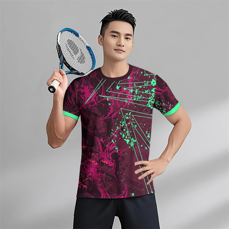 

Men's Quick Drying Short Sleeve Sports T Shirt Fitness Running Tennis Sportswear T-shirts Summer Trendy Loose Breathable Tees