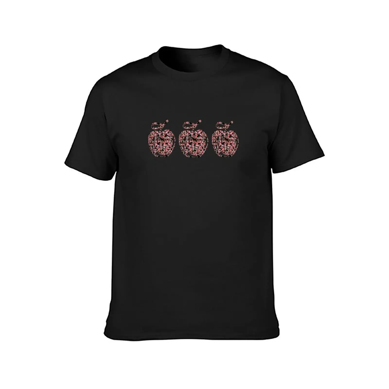 Three apples design T-Shirt oversizeds funnys heavyweights tees mens t shirt graphic