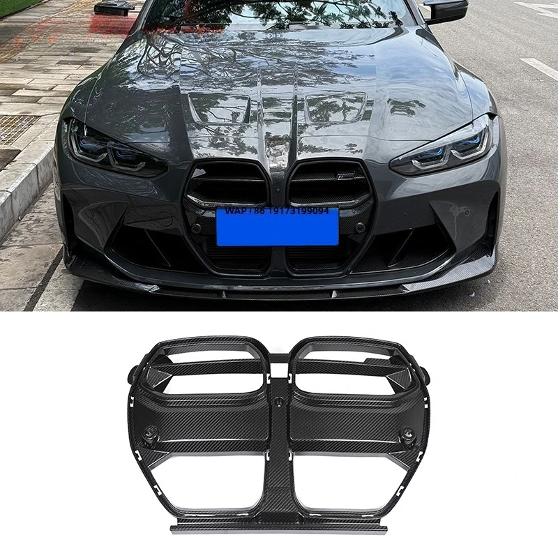 

Dry Carbon Fiber Black Front Grill ALP Style With Acc Car Grilles Parts Auto Parts M3 M4 G80 G82 G83 Car Front Bumper Grills