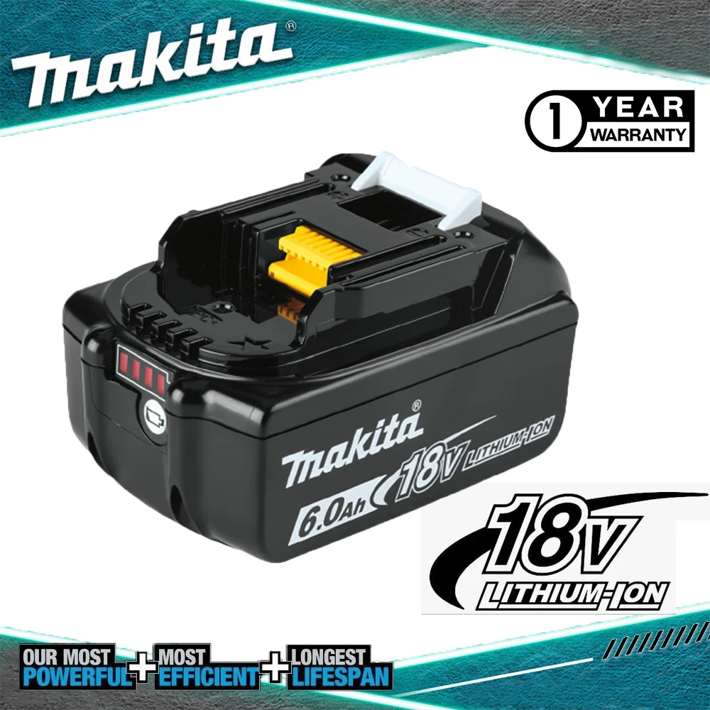 

Оригинальный аккумулятор Makita 18 в 6 А для электроинструментов, аккумулятор 18 в для электроинструментов, оригинальное зарядное устройство для литий-ионной батареи для замены LXT BL1860B BL1860 BL1850