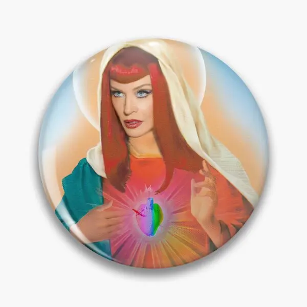 كايلي مينوغ مريم العذراء البطاقة المقدسة لينة زر دبوس الإبداعية عاشق هدية بروش الكرتون قبعة المرأة التلبيب دبوس ديكور مجوهرات لطيف