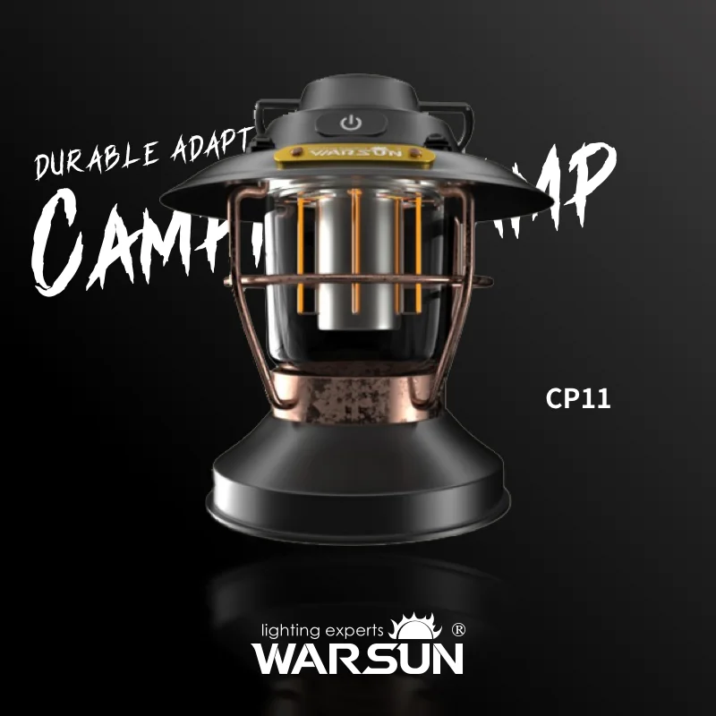 WARSUN CP11 Retro Barn Lantern - Rechargeable LED Camping Light with Multiple Modes and Stepless Dimming