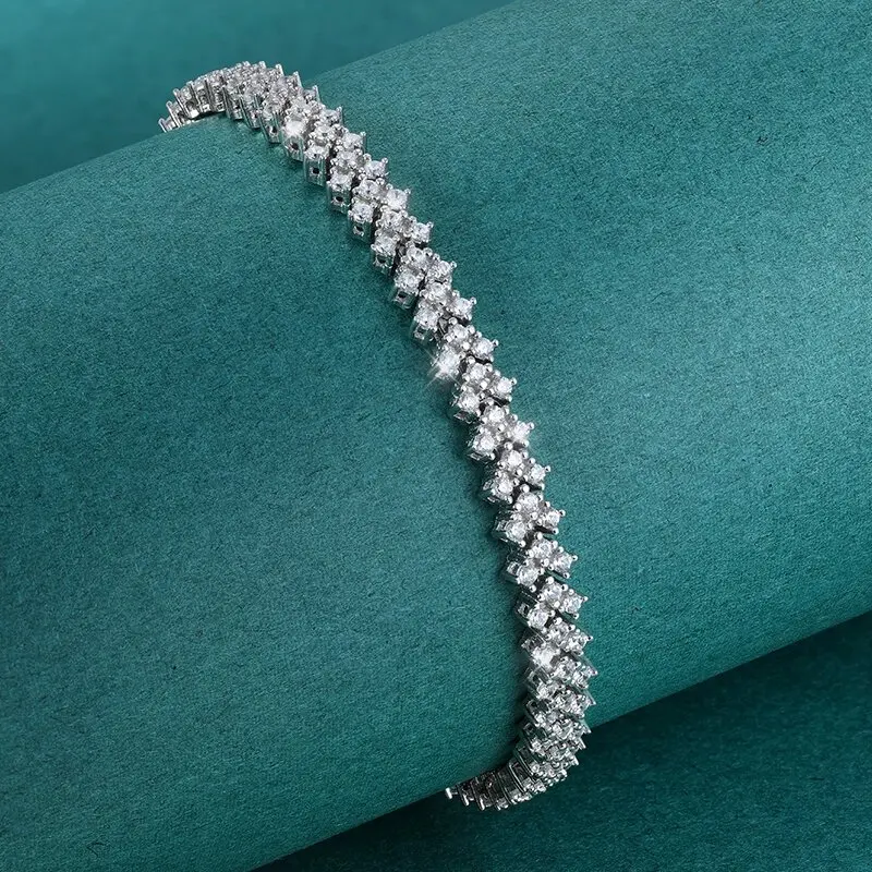 Real Moissanite Tennis Bracelets for Women Men's Hip Hop 925 Sterling Silver Chain Simulated Diamond Jewelry Pulseiras De Prata