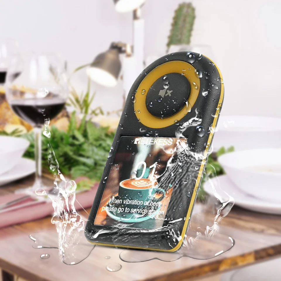 RETEKESS TD169 Drahtloses Restaurant-Pager-System, Vibrationsglocke, wasserdichter Vibrator, Coaster-Buzzer mit großer Reichweite für Food Truck und Café – Detail 4