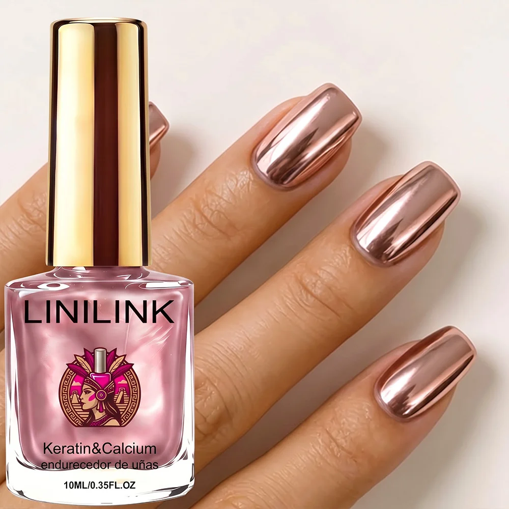 10ml Keratin Nail Strengthener | Rose Gold Mirror, No LED Quick-Dry, Easy to Apply, Fall/Winter Polish, Y2K, Daily/Work/Party