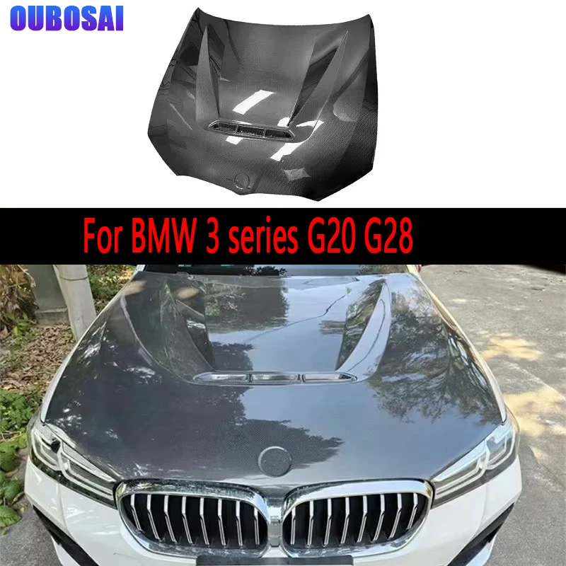 

For BMW 3 series G20 G28 2020+ Carbon Fiber Hood Engine Cover Hood Car Headliner Hood Cover P Style body kit