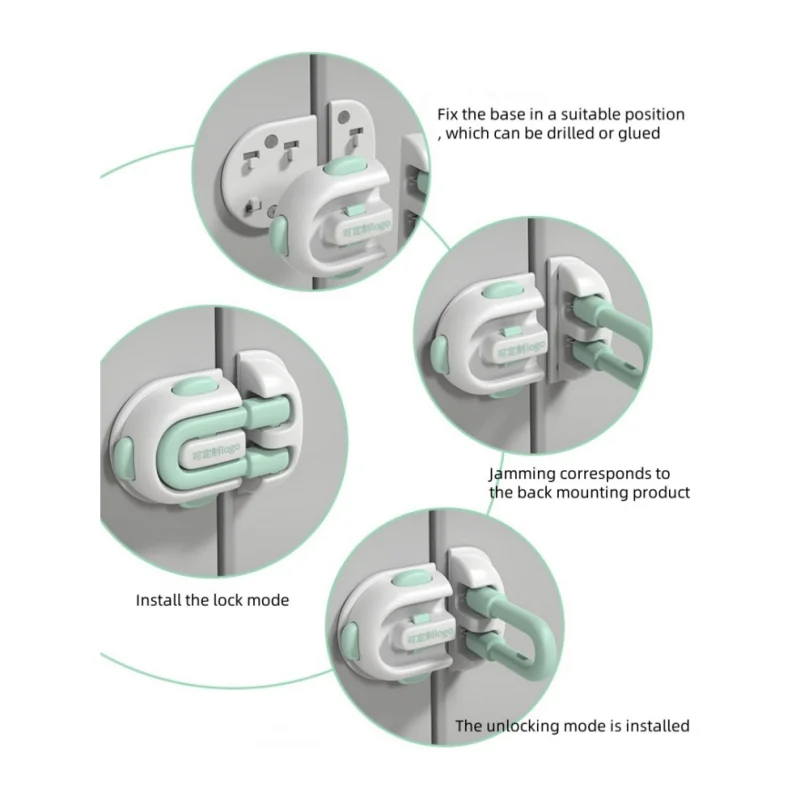 2 buah kunci pengaman anak kunci laci pelindung bayi anti-jepit tangan multi-fungsi anti-pembuka selot pintu lemari kulkas