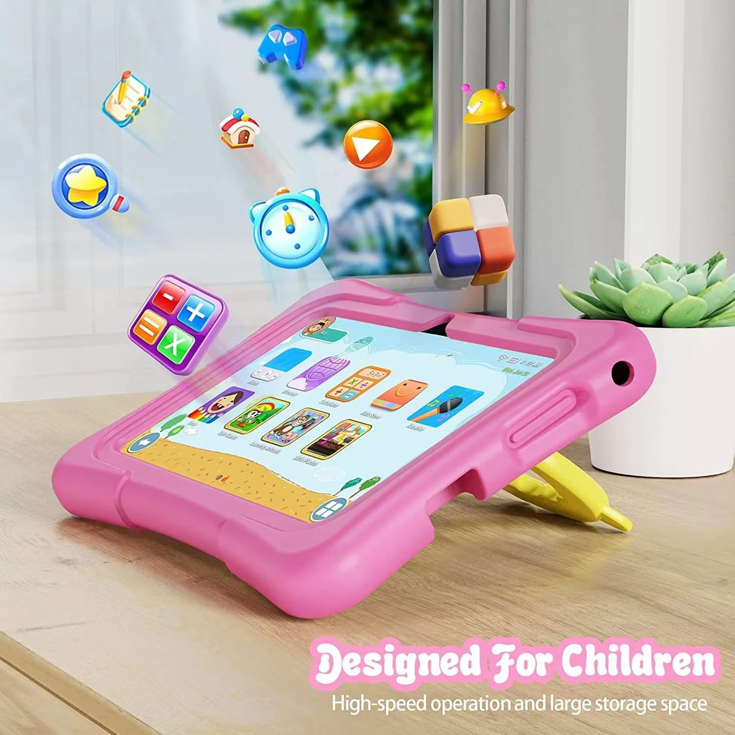32GB Kids Tablet 7.0'' Android 12 Proof Case 5G WiFi Google Dual Camera Learning Education Toy Tablet Children Boys Girls Gifts