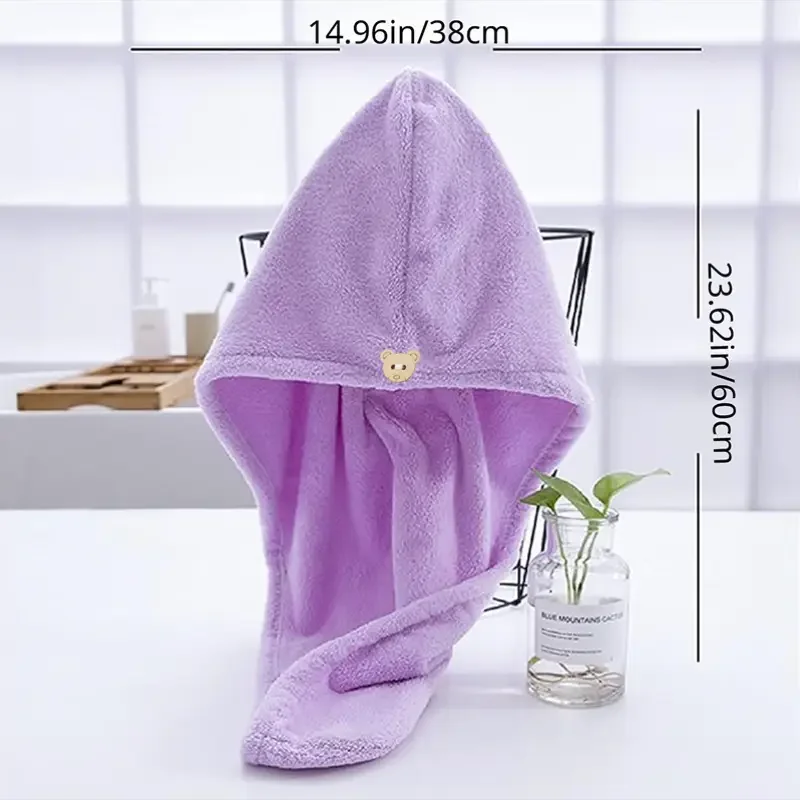 1Piece Microfiber Hair Towel Wrap - for Women, Men & Kids - Travel & Bathroom Essential - Quick Dry Hair Turban for Curly, Long