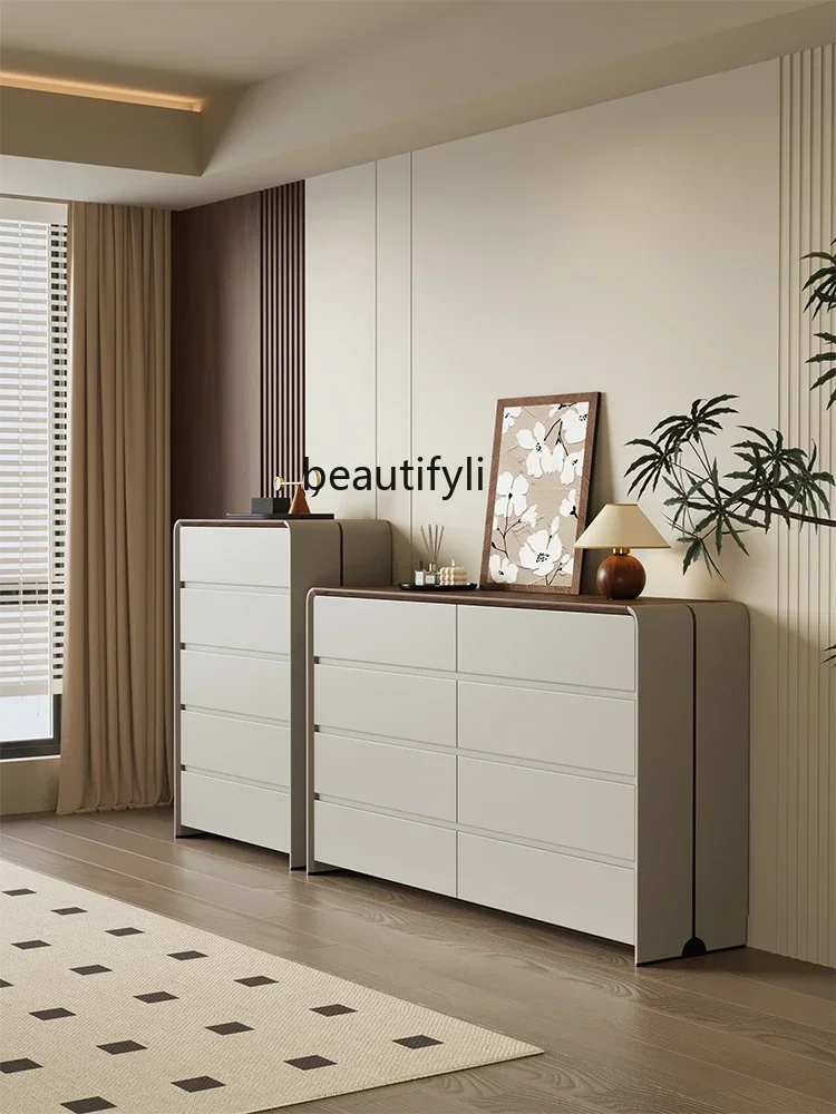 

xzItalian minimalist chest of drawers combination bedroom drawer locker antique bedside cabinet