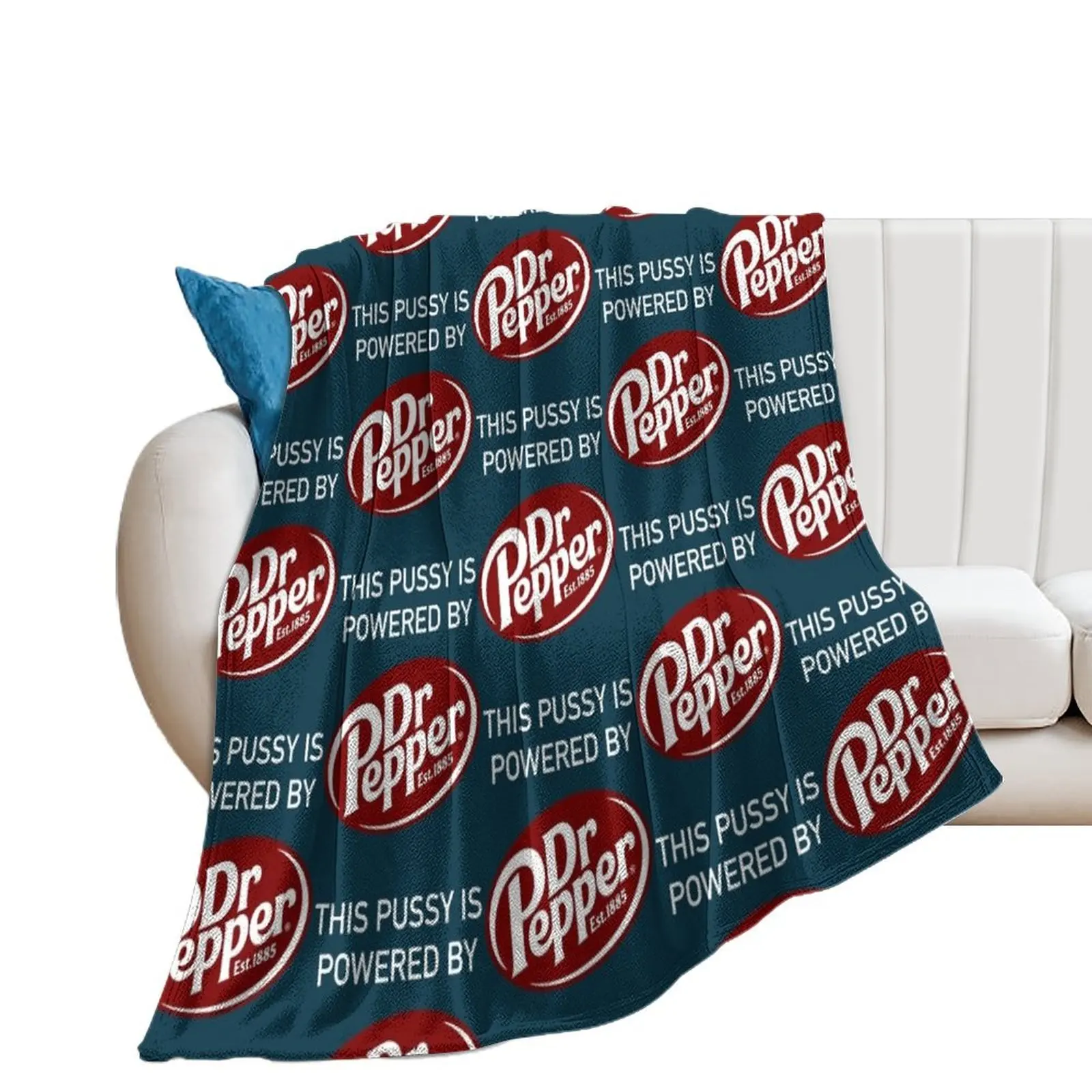 

This Cat Is Powered By Dr Pepper Throw Blanket Designers Single Luxury Thicken Blankets