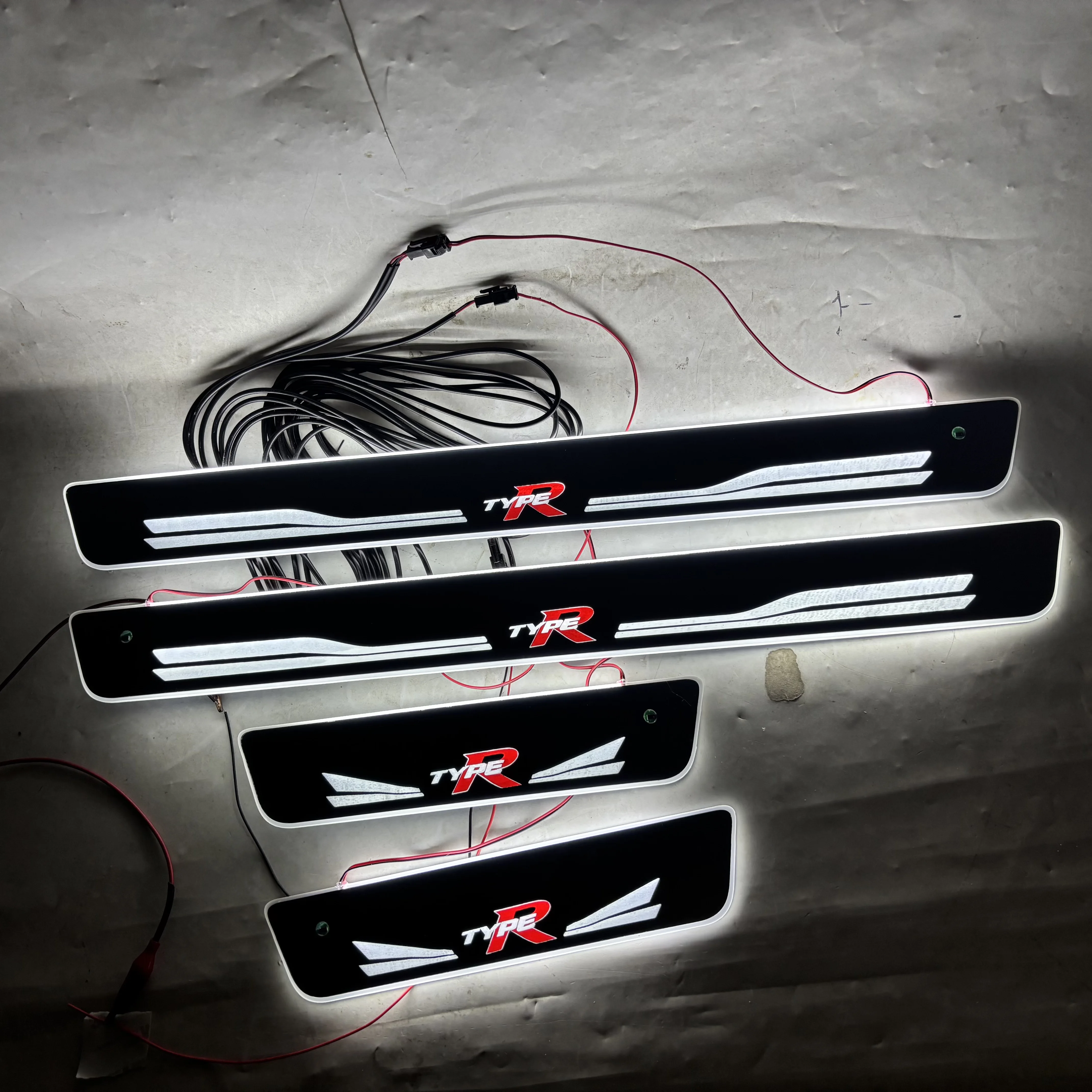 4 pcs/set  LED lights welcome pedal threshold strip for Honda Civic RS FE FK7 2022 23 24 25 26