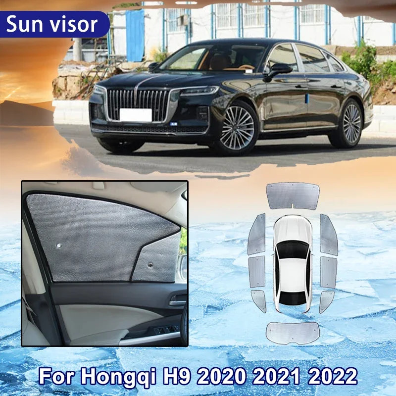 

Для Hongqi H9 2020 2021 2022 Автомобильный солнцезащитный козырек с полным покрытием Автомобильный солнцезащитный козырек Защитное стекло Боковое окно Солнцезащитный козырек Физическое охлаждение