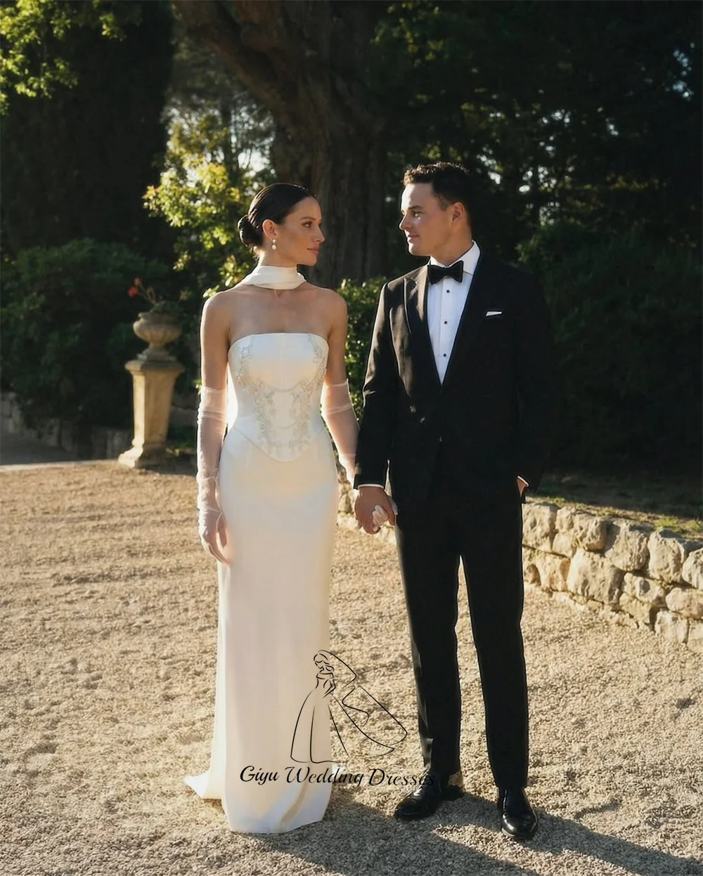 Giyu Vintage A-line Beading Bridal Gown Strapless Sleeveless Wedding Dresses For Woman Customized Wedding Party Dress 2026
