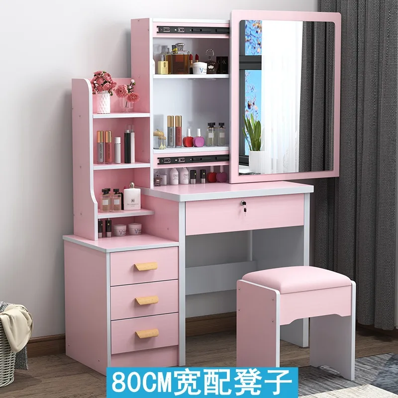 Vanity table bedroom small apartment sliding mirror princess dressing table modern casual panel storage dressing table