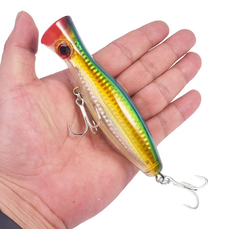 

1 Pcs Sea Trolling Wobblers Fishing Lure 12cm 42g Big Popper Saltwater Laser Plastic Lures Artificial Bait Tuna Fishing Tackle