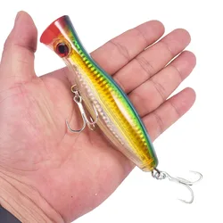 1 Pcs Sea Trolling Wobblers Fishing Lure 12cm 42g Big Popper Saltwater Laser Plastic Lures Artificial Bait Tuna Fishing Tackle